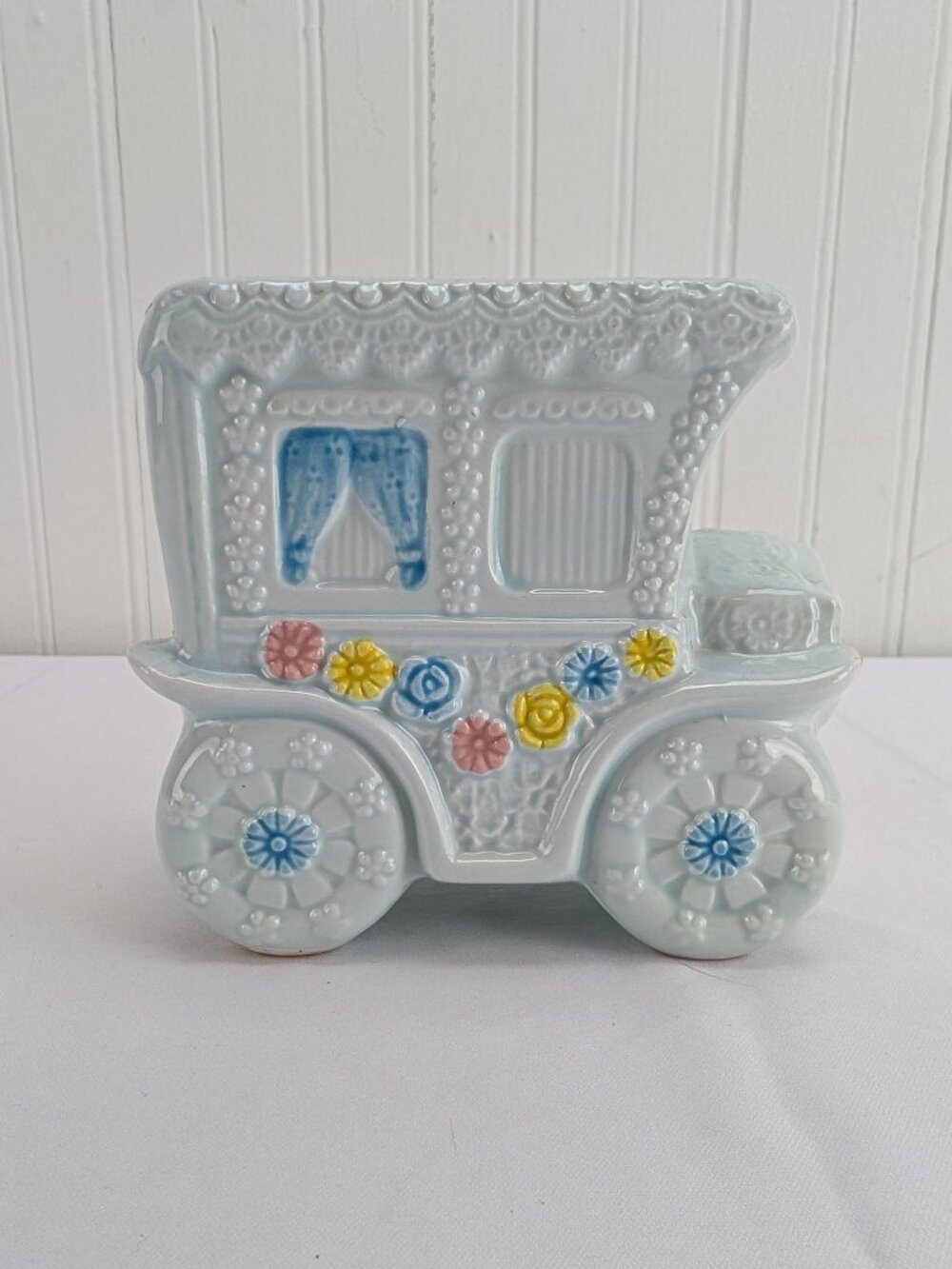 Vintage Nancy Pew Giftwares Ceramic Planter Antique Car Nursery Baby Home Decor